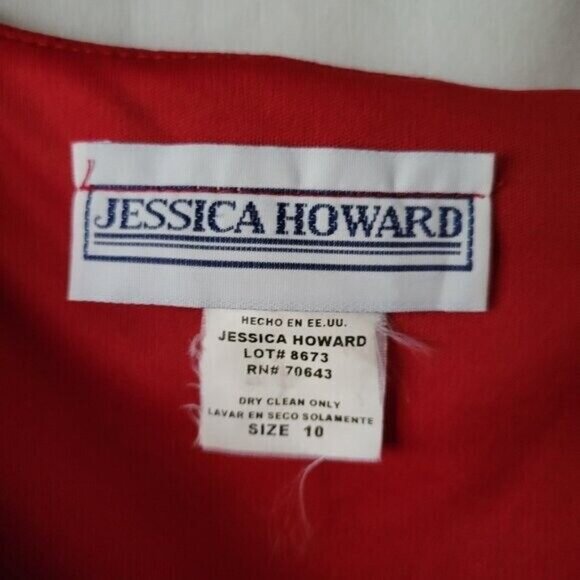 Jessica Howard Dress Red vtg Layered sophisticated Rayon slits Size 10 80s maxi - Picture 14 of 17